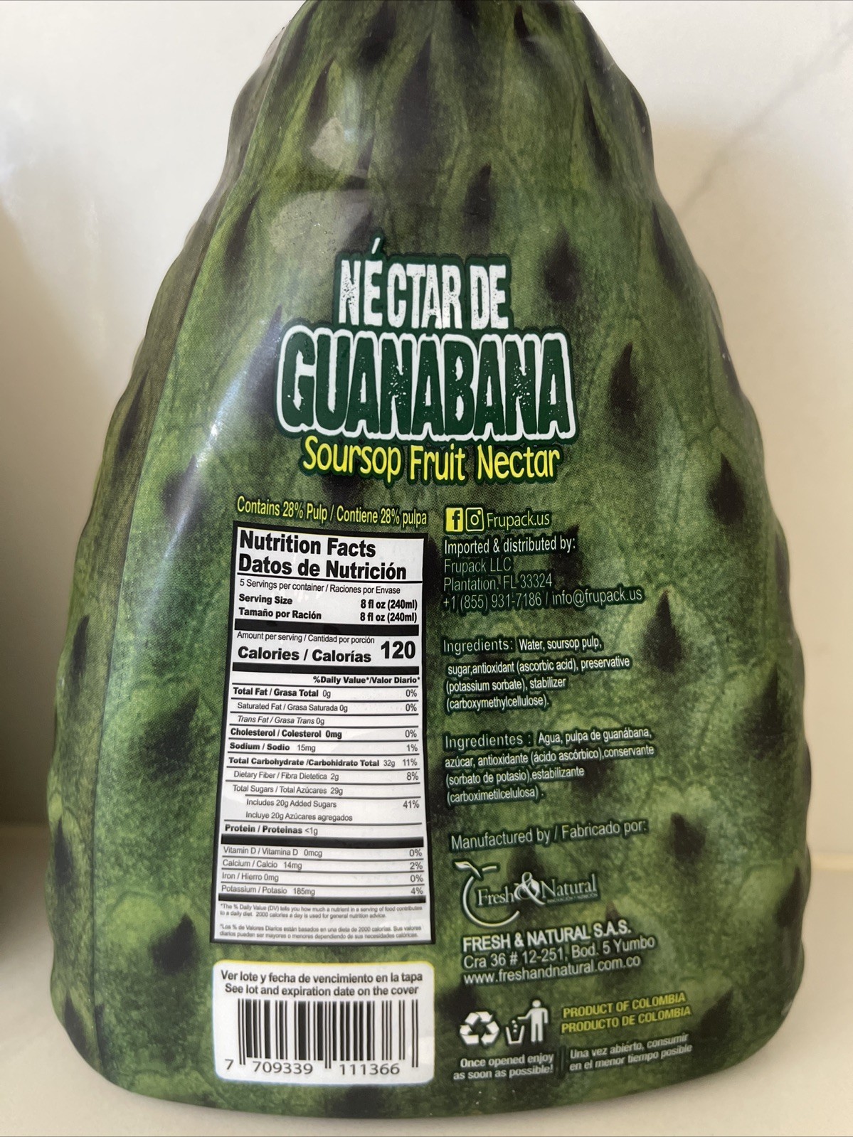 2 Guanábana Pulp & Nectar /Fruit Soursop Nectar 40.5 oz Fl Each (2 Pack)