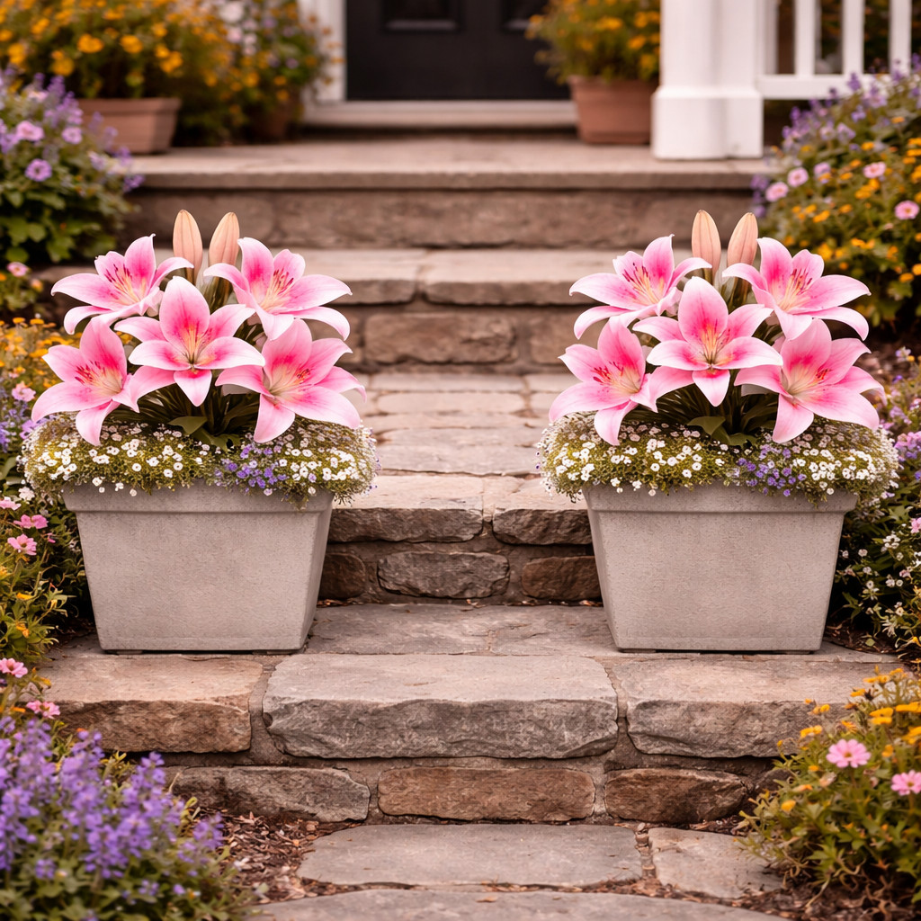 10 Pink Asiatic Lily Bulbs for Planting – Fragrant Pink Lily Flowers