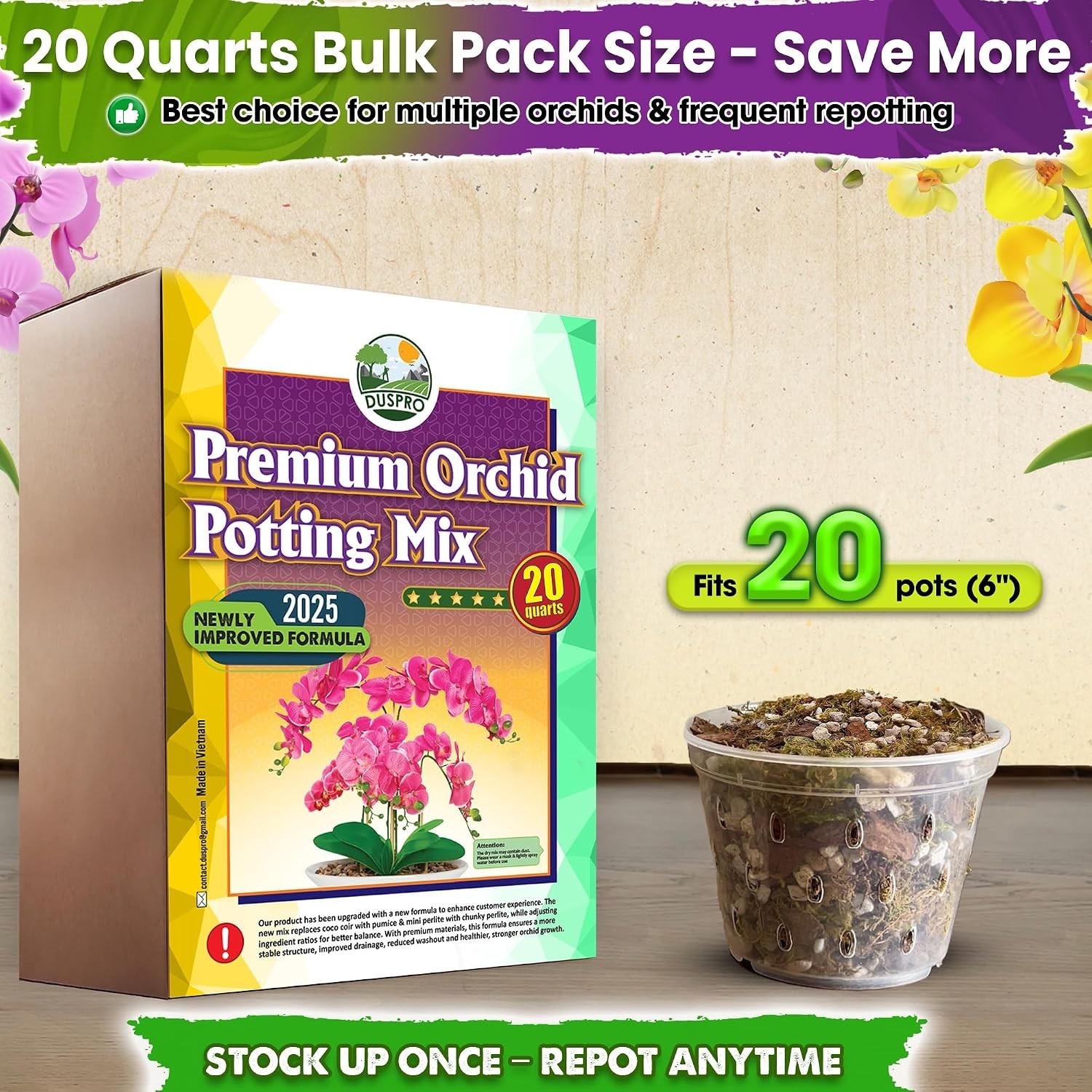 Orchid Potting Mix with Pumice & Pine Bark
