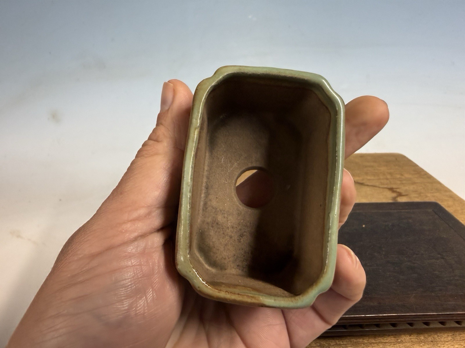 Japanese Unknown Maker Shohin Bonsai Tree Pot 3” Unusual Piece