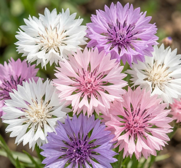 Cornflower Pastel Mix Pink White Mauve Bachelor Button Pollinator USA 300 Seeds!