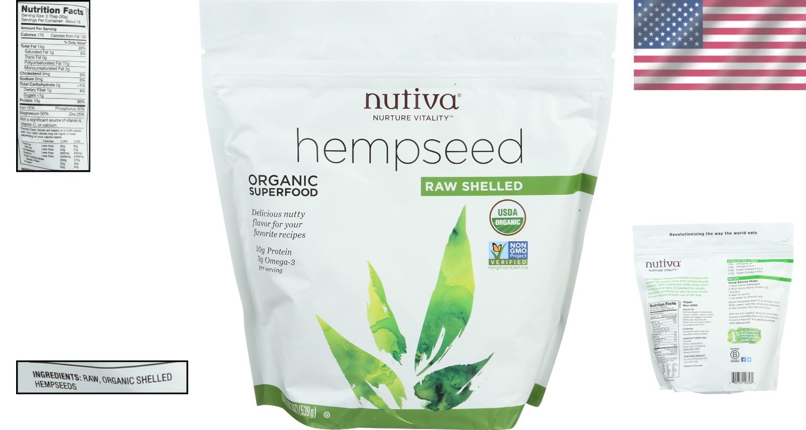 Raw Shelled Hempseed, 19oz – Non-GMO