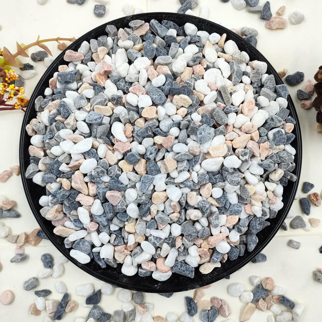 2LB Succulent and Cactus Gravel Pebbles Mixed Color Polished Stones for Vases