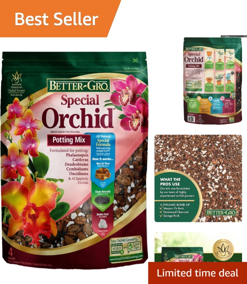 Enhanced Drainage Orchid Mix – 4 Quarts for Optimal Root Growth & Blooming