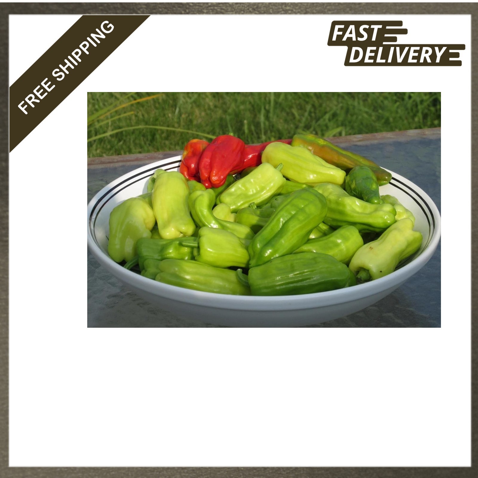 Stavros Pepperoncini Pepper Seeds Plump Puckered Pickling 25+ Open-Pollinated