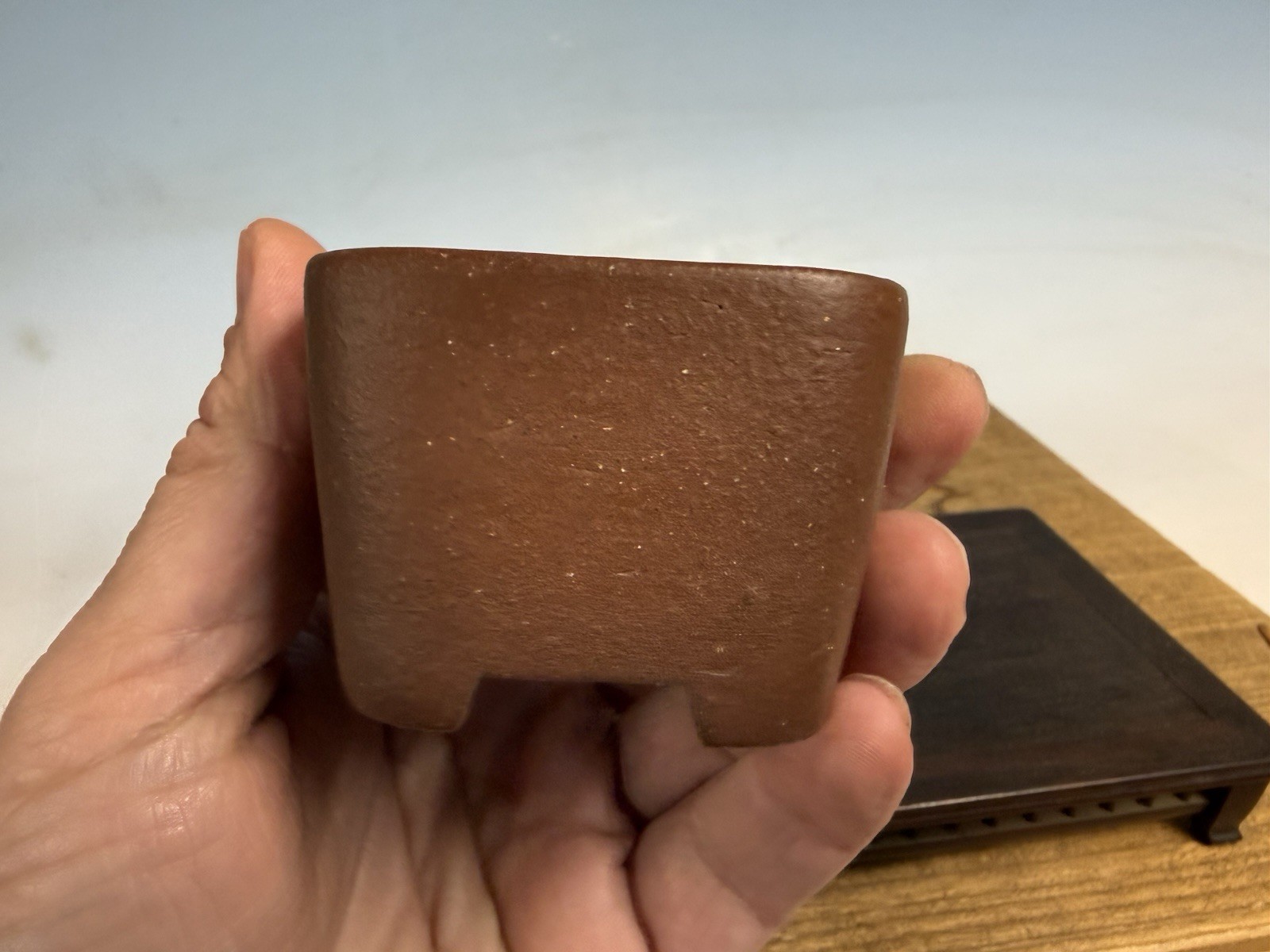 Japanese Unknown Maker Shohin Sized Bonsai Tree Pot 2 5/8 By 1 7/8” Handmade