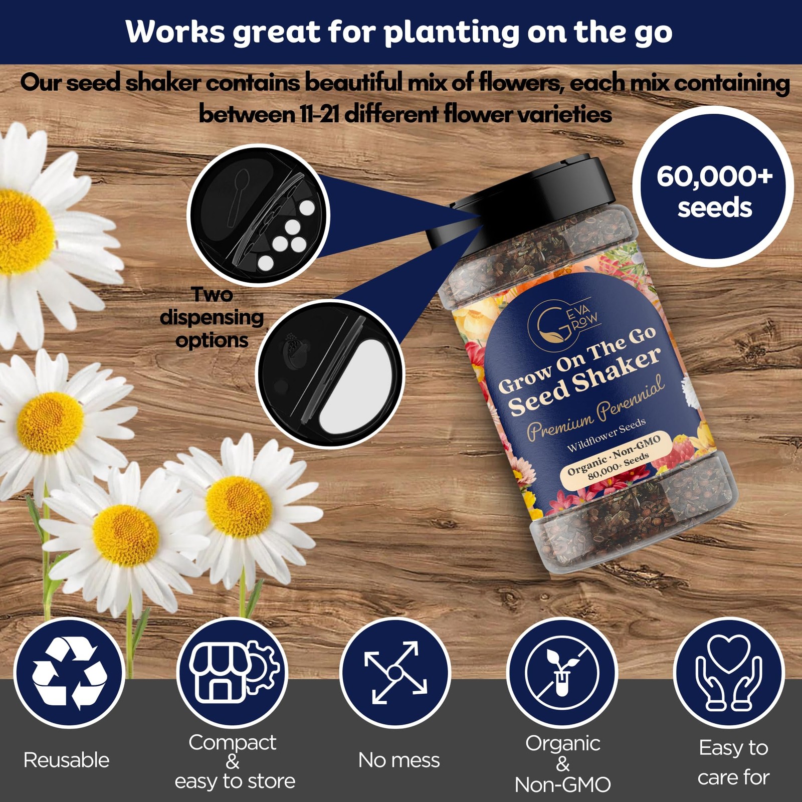 Perennial Wildflower Seed Mix 90,000+ Seeds for Easy Planting Anywhere