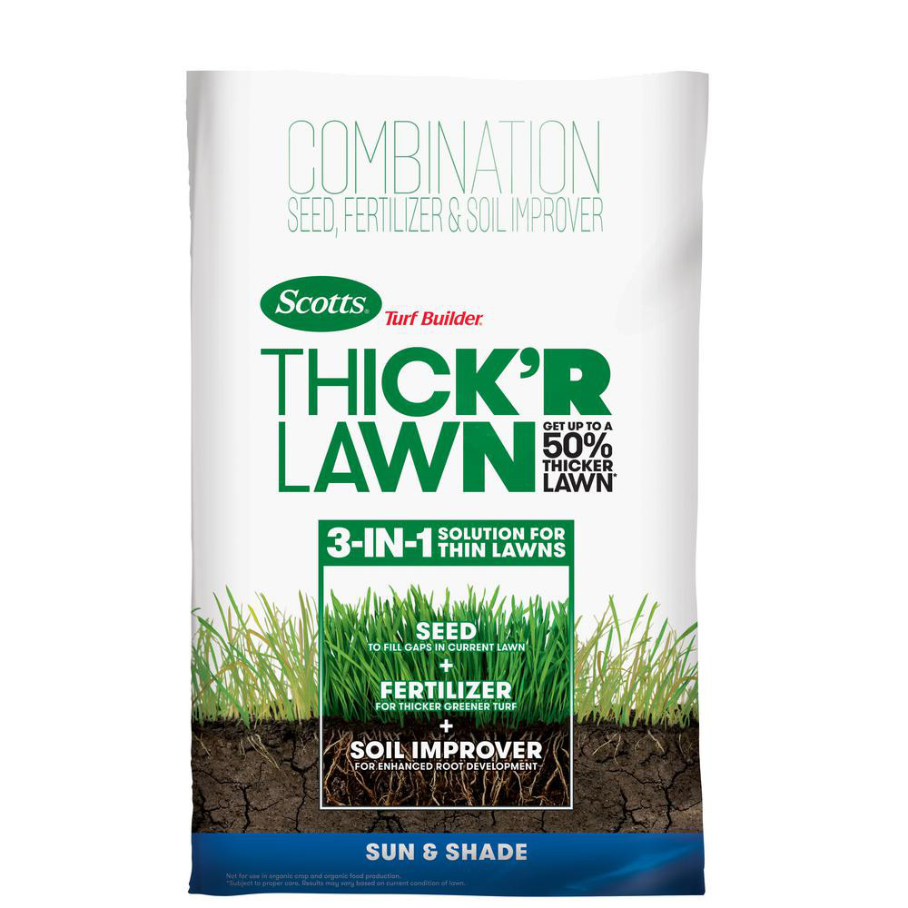 Turf Builder Seed Grass Thick Lawn Scotts Mix Fertilizer & Soil Improver – 40 lb