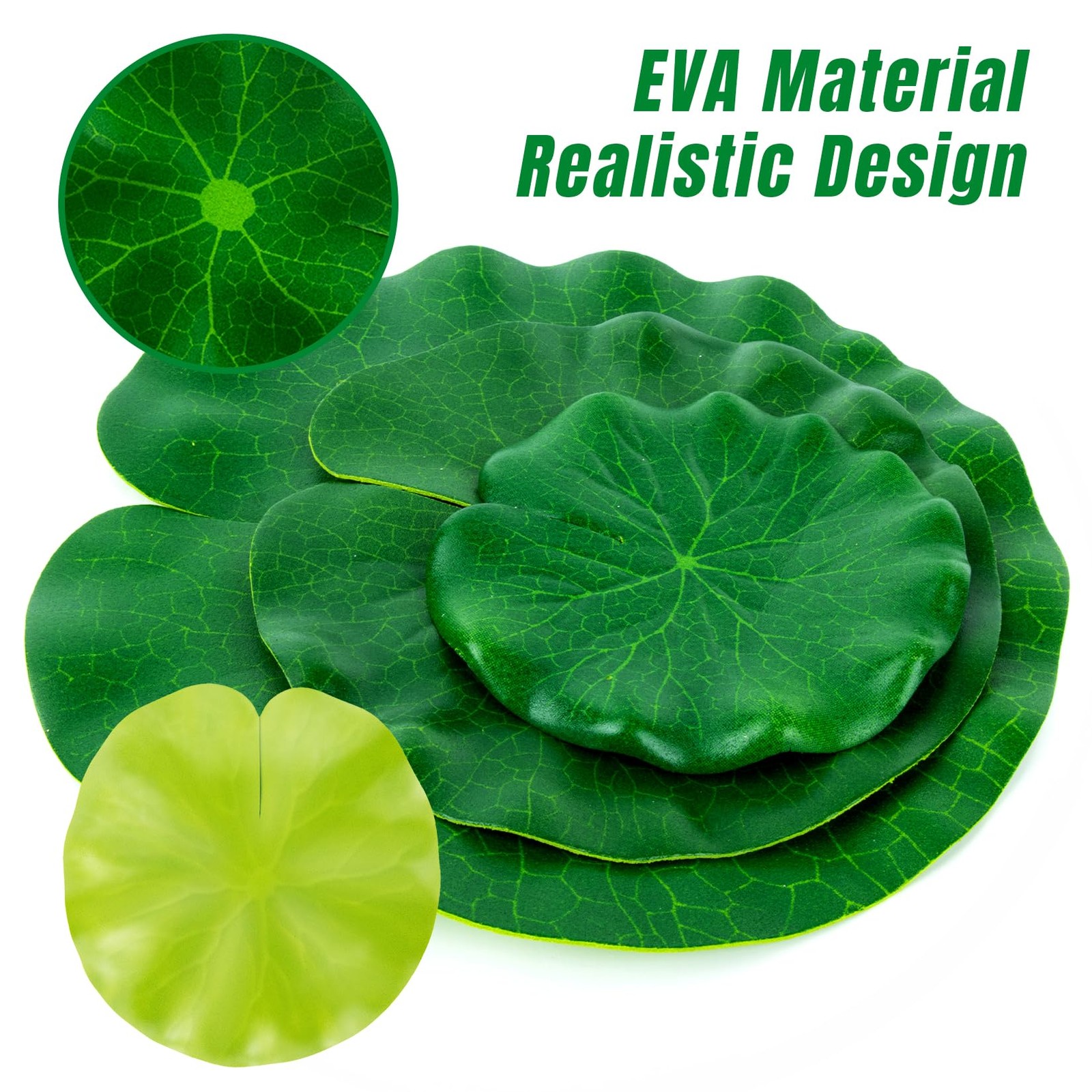 18PCS Lily Pads for Ponds Artificial Pond Plants Floating Flowers for Pool Aquar