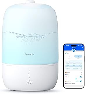 GoveeLife Smart Humidifiers for Bedroom, 3L Top Fill Cool Mist Humidifier, 24dB