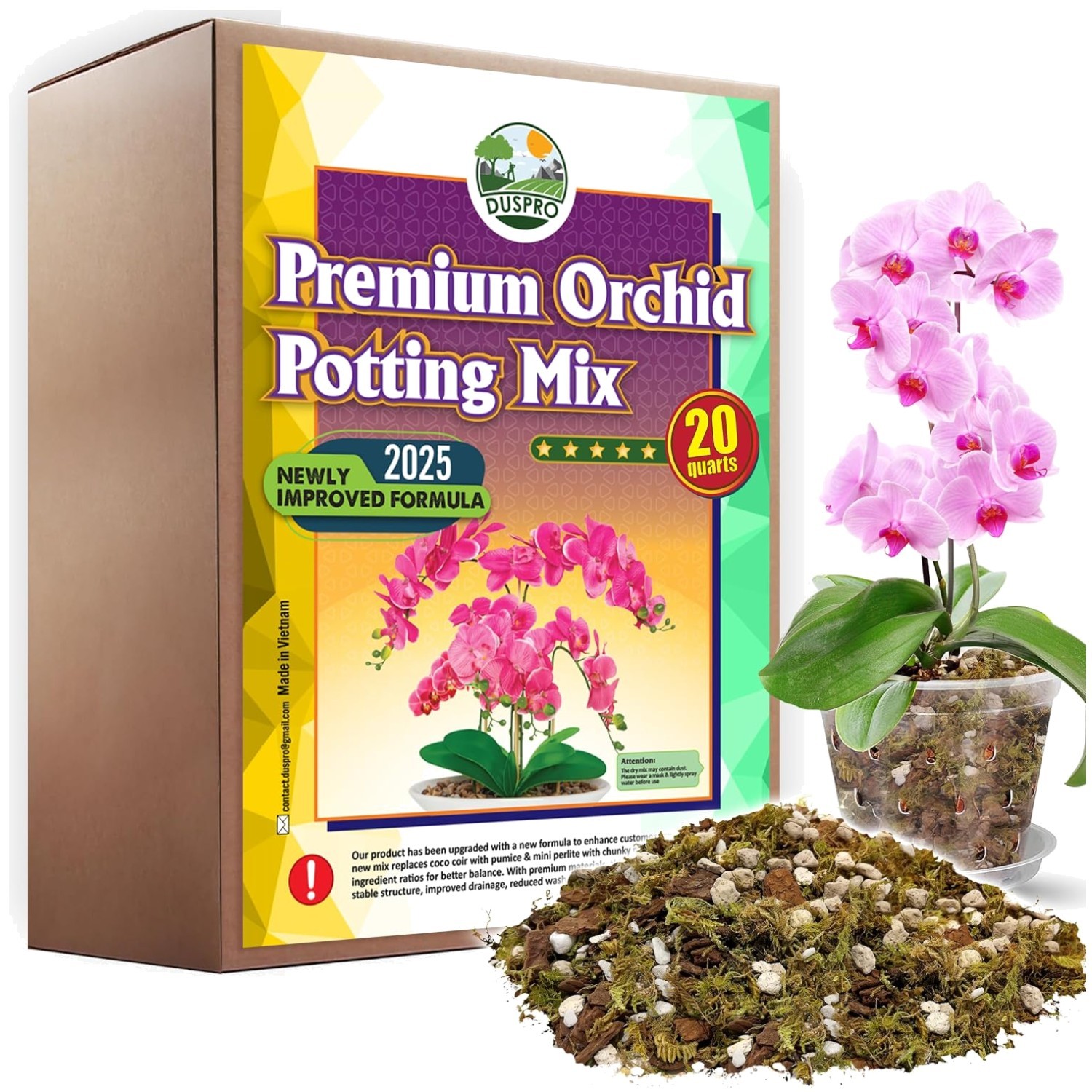 Orchid Potting Mix with Forest Moss & Pumice, 20QT