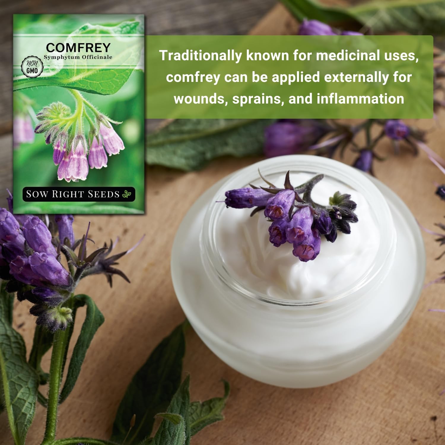 Sow Right Seeds – Comfrey Seeds for Planting – Non-GMO Heirloom Packet with Inst