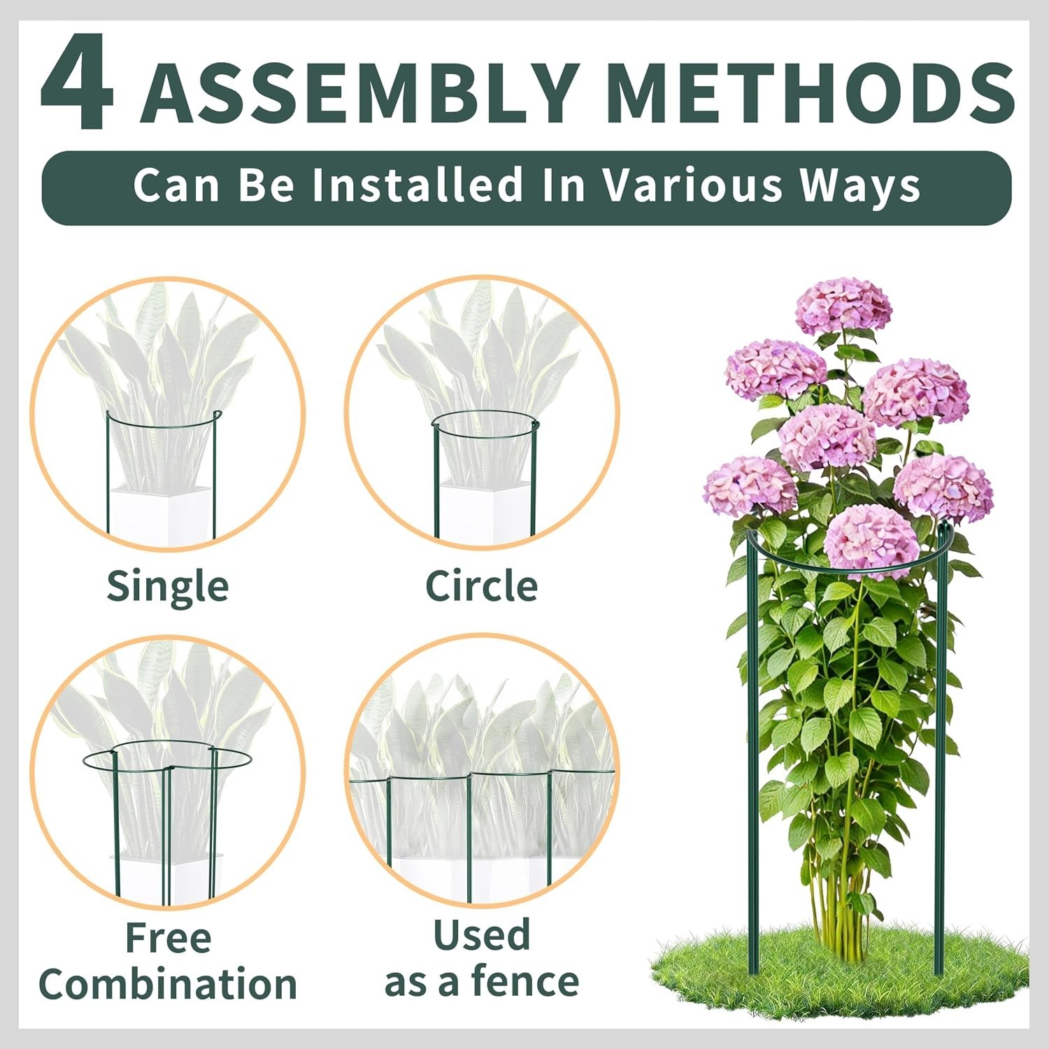16″ Plant Supports for Outdoor & Indoor