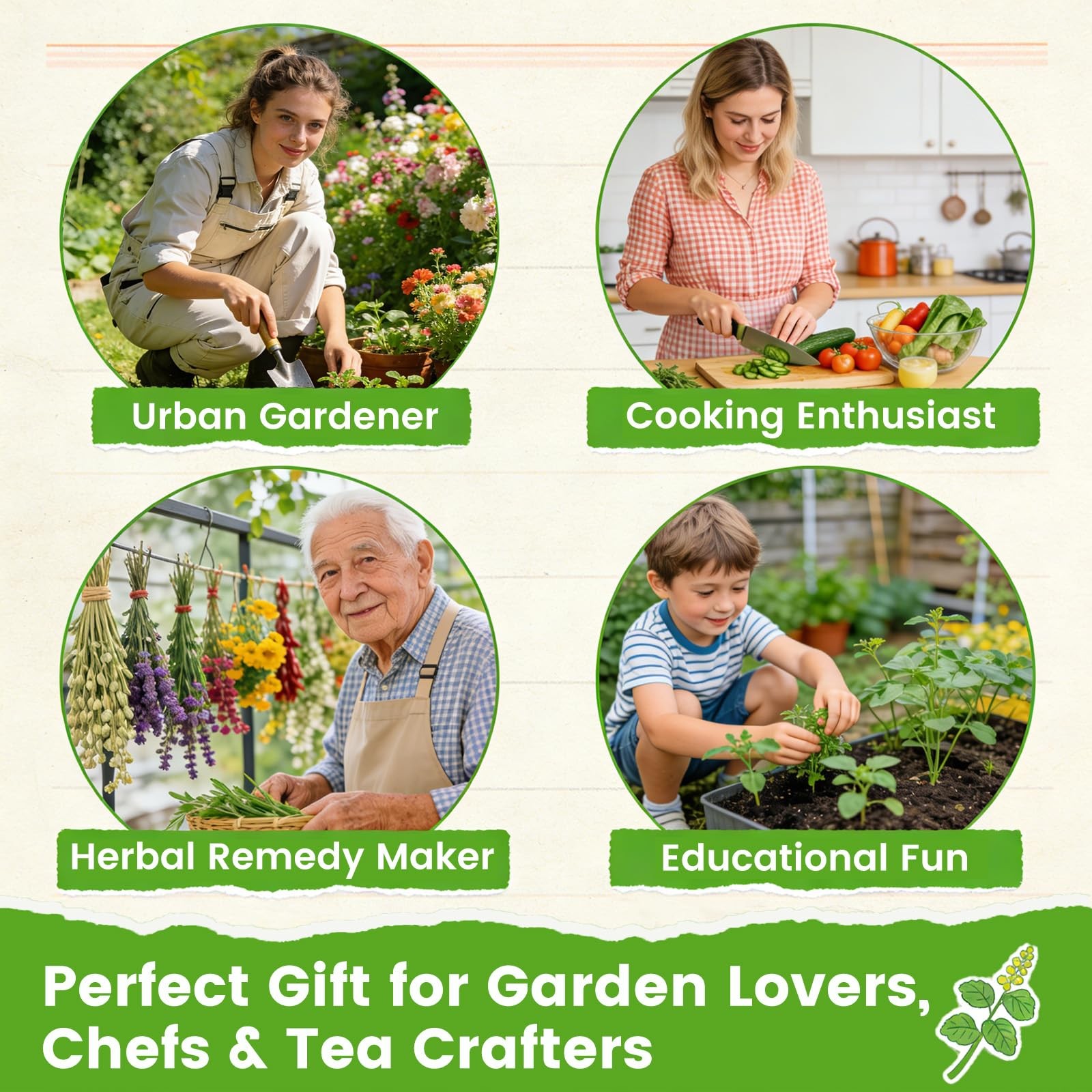 Herb Seeds 15Pack – 4,500+ Heirloom Seeds for Planting – Indoor & Outdoor Her…