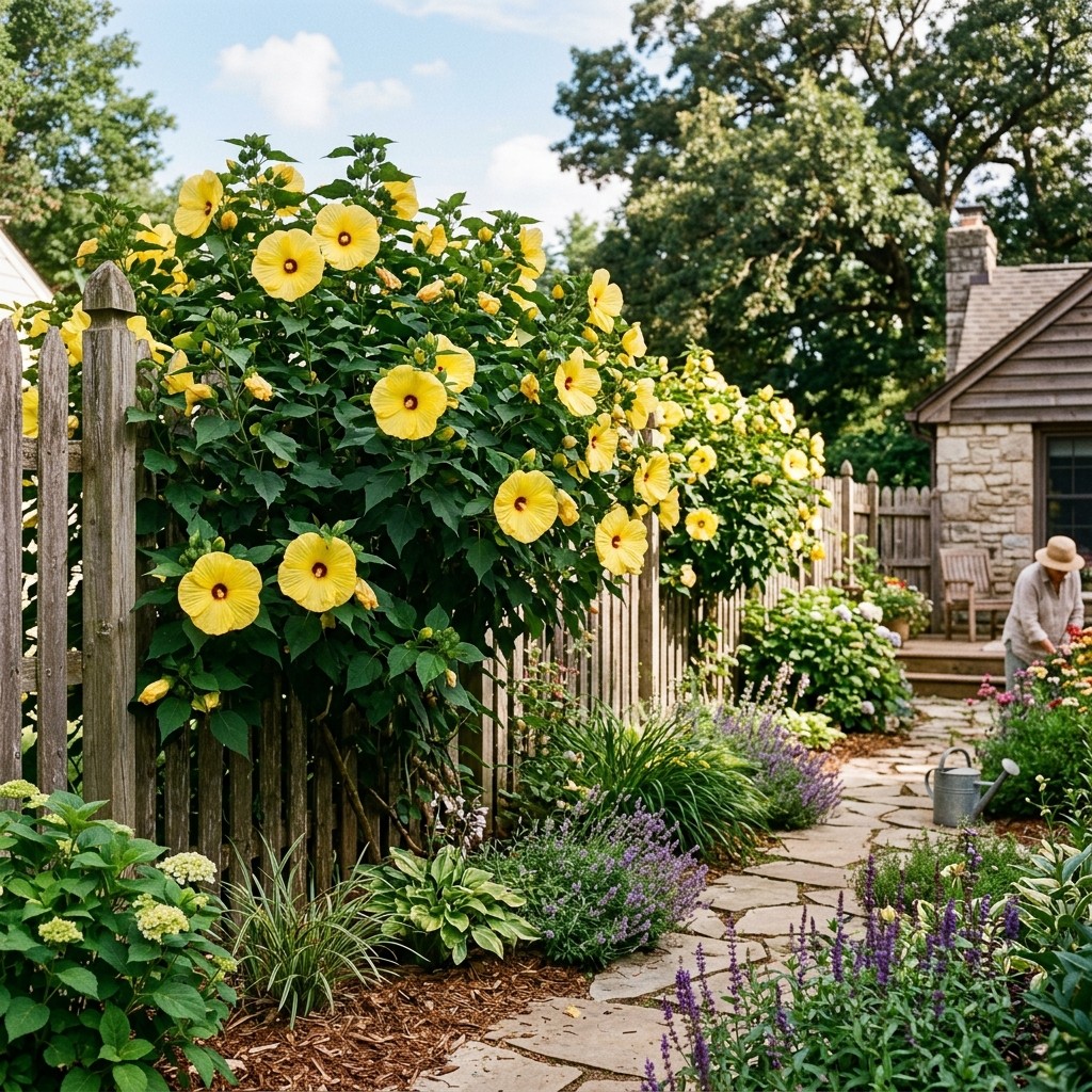 100 Yellow Peach Giant Hibiscus Seeds – Beautiful Garden Plants – Easy to Grow