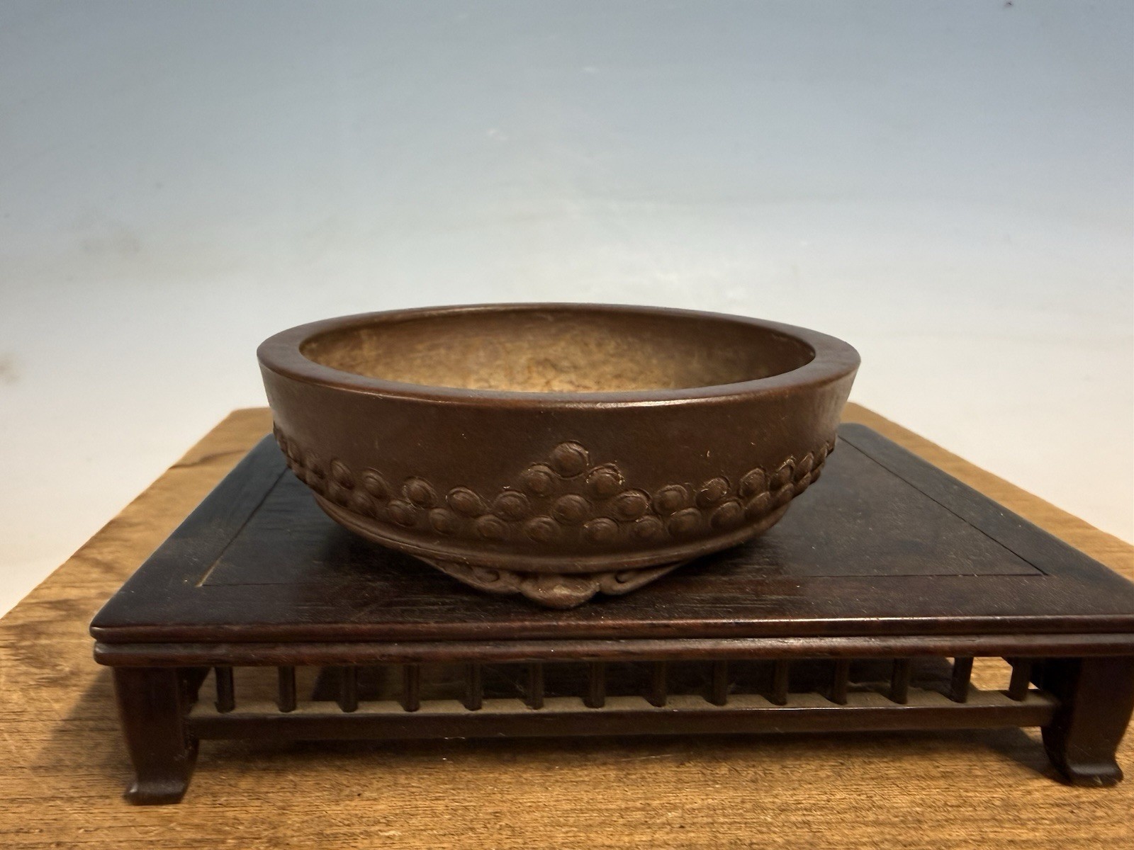 Japanese Unknown Maker Shohin Sized Bonsai Tree Pot 3 3/4 By 1 1/2” Unglazed