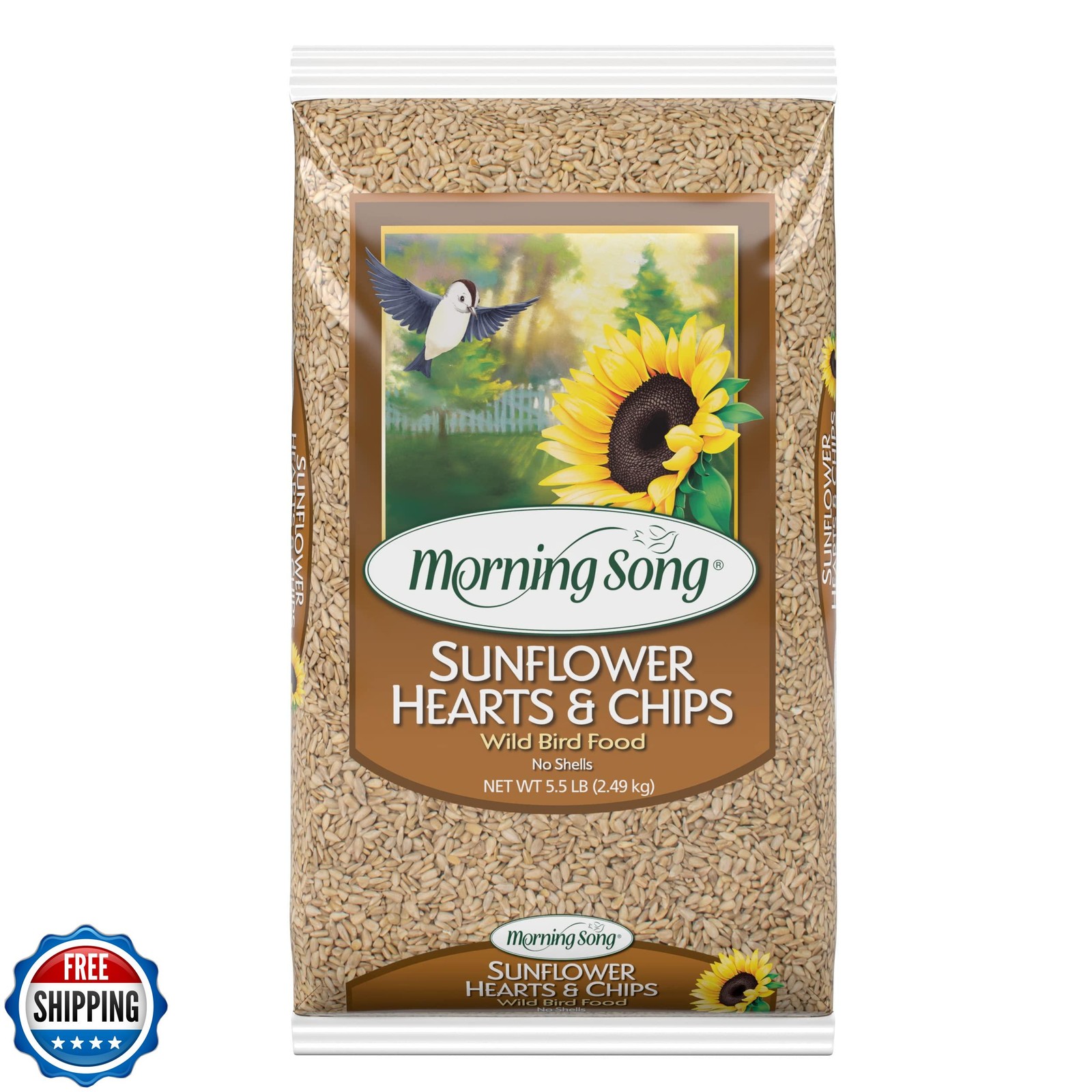 Morning Song Sunflower Hearts and Chips Wild Bird Food, No Mess Sunflower See