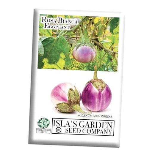 Rosa Bianca Eggplant Seeds (Solanum melongena) – 20 Non-GMO Heirloom Seeds by