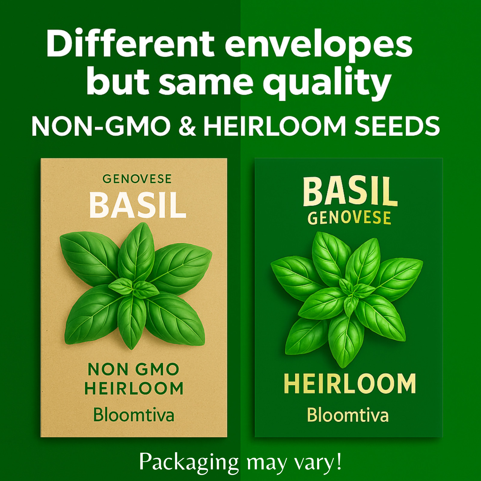 Bloomtiva 2600 Genovese Basil Seeds for Planting – Heirloom Non-GMO Herb Seeds