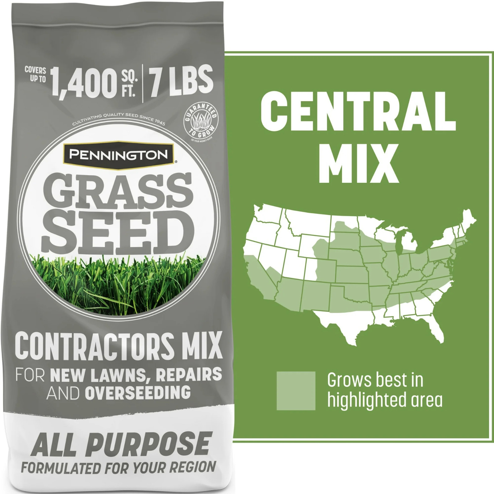 Pennington Central Grass Seed Mix 7 lb Sun & Partial Shade Lawn Seed