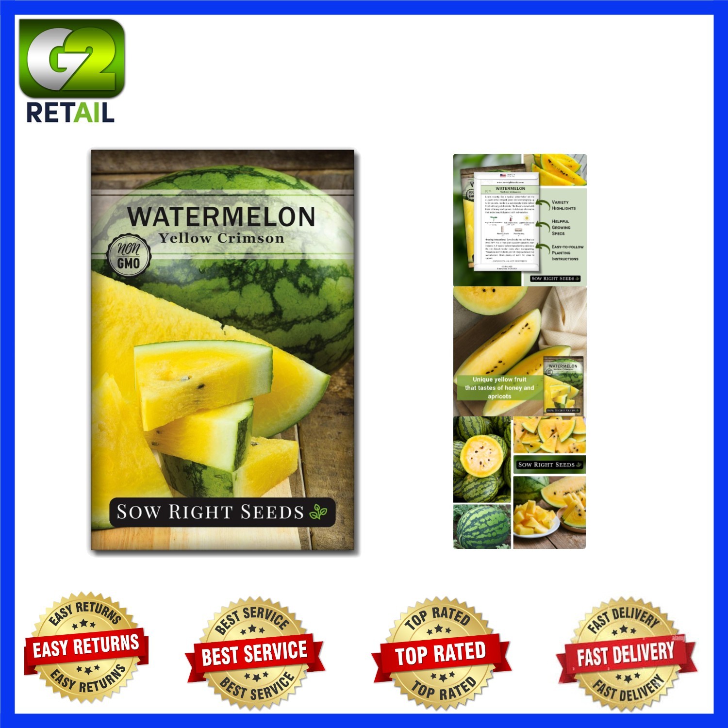 Grow Delicious Yellow Crimson Watermelons – Heirloom Seeds for Gardeners