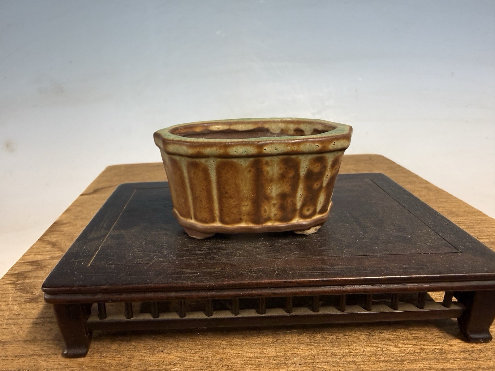 Japanese Unknown Maker Shohin Bonsai Tree Pot 3 By 1 5/8” Unusual Piece