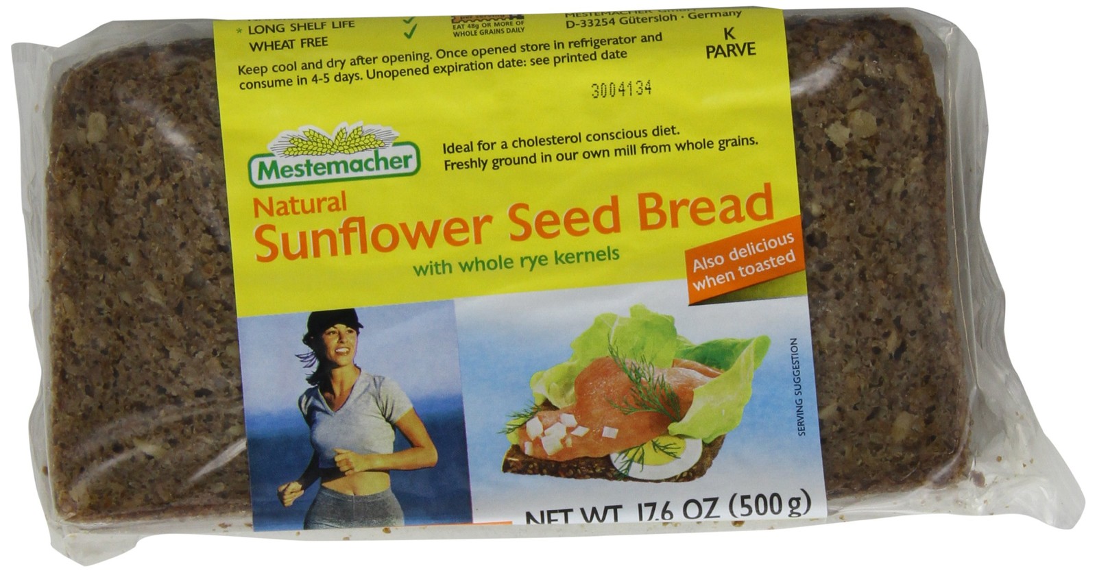 Mestemacher Bread Sunflower Seed, 17.6-Ounce (Pack of 6) 1.1 Pound