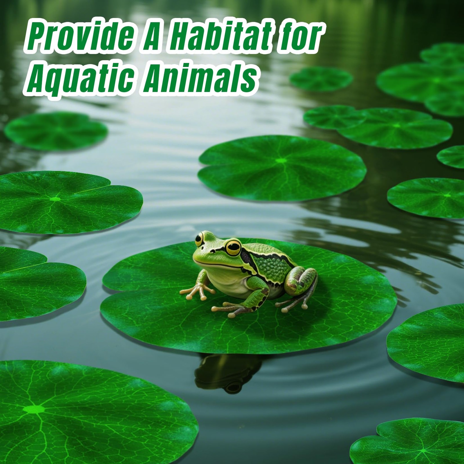 18PCS Lily Pads for Ponds Artificial Pond Plants Floating Flowers for Pool Aquar