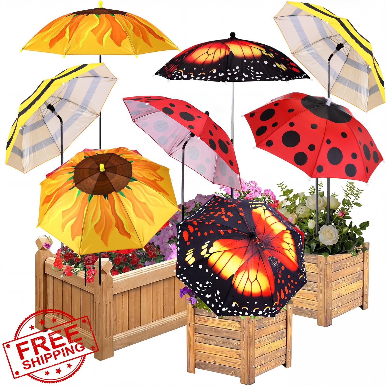 Sunnymove 8pk Plant Umbrellas Mixed Color 2