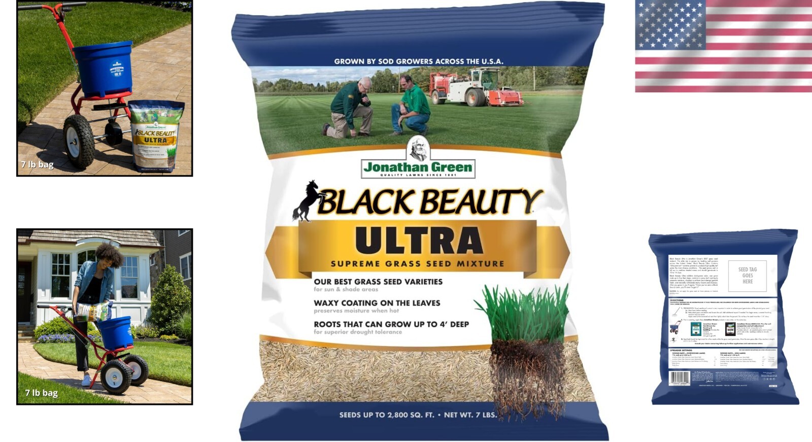 Lush Lawn with Black Beauty Ultra Grass Seed – Full Sun to Partial Shade – 7 lb