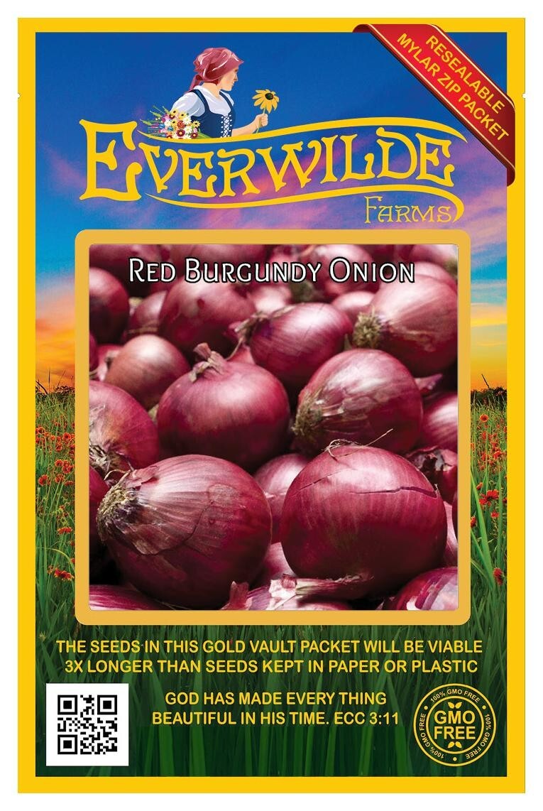 1 Oz Red Burgundy Onion Seeds – Everwilde Farms Mylar Seed Packet