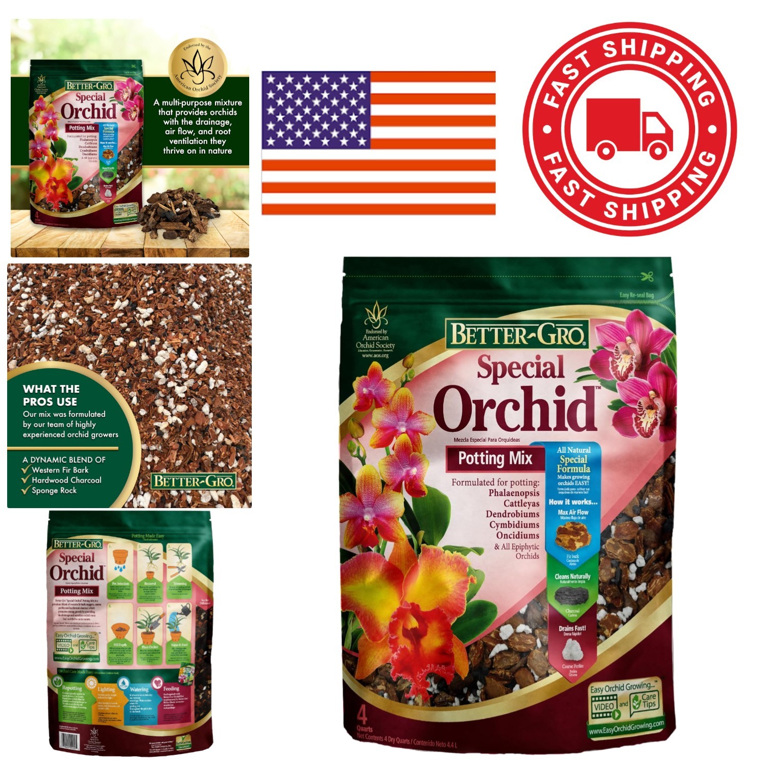 Multi Purpose Orchid Bark Mix 4 Quarts Supports Root Development and Ventilation