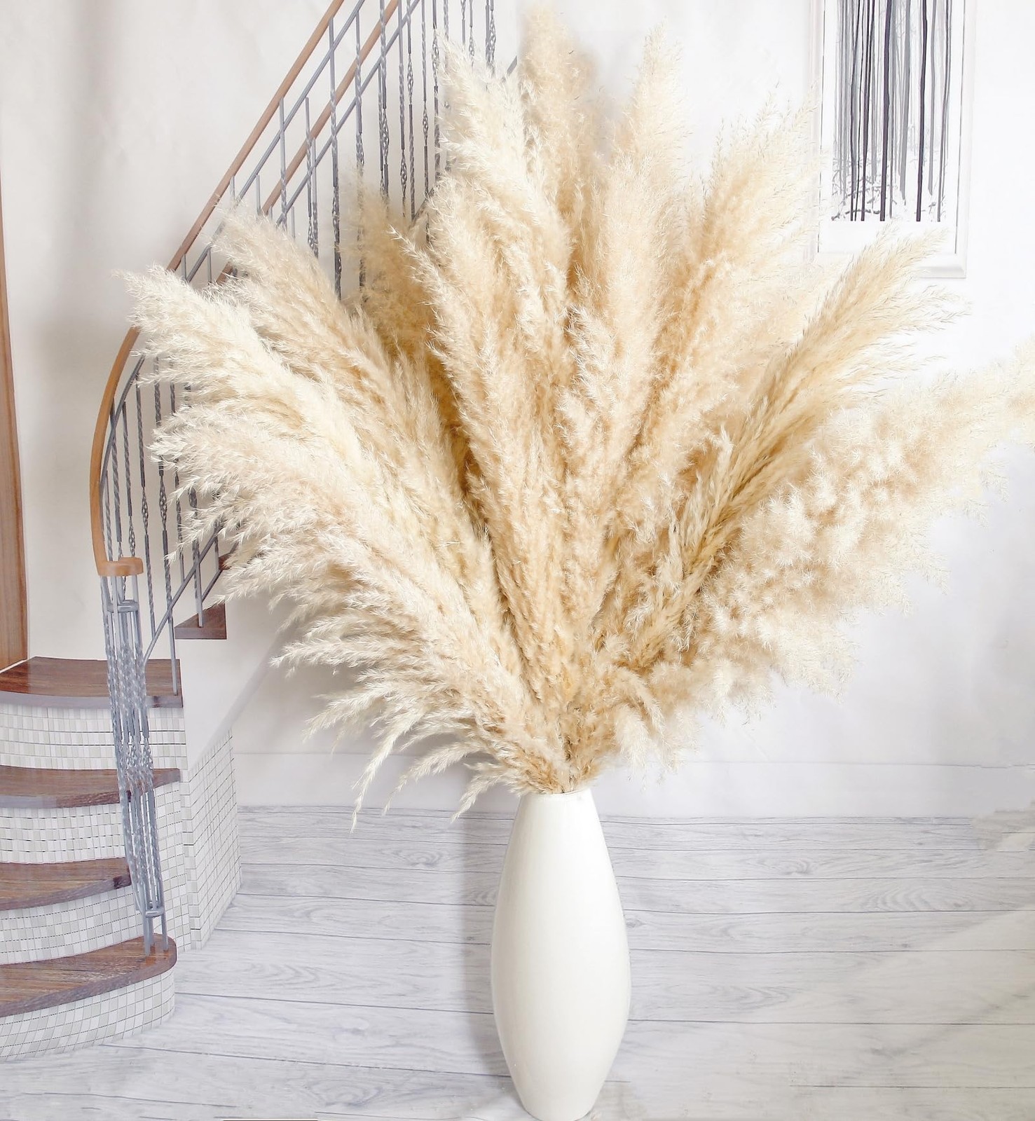 10pcs 40” Pampas Grass Tall Decor – Pompas Floral, pampas grass Brown