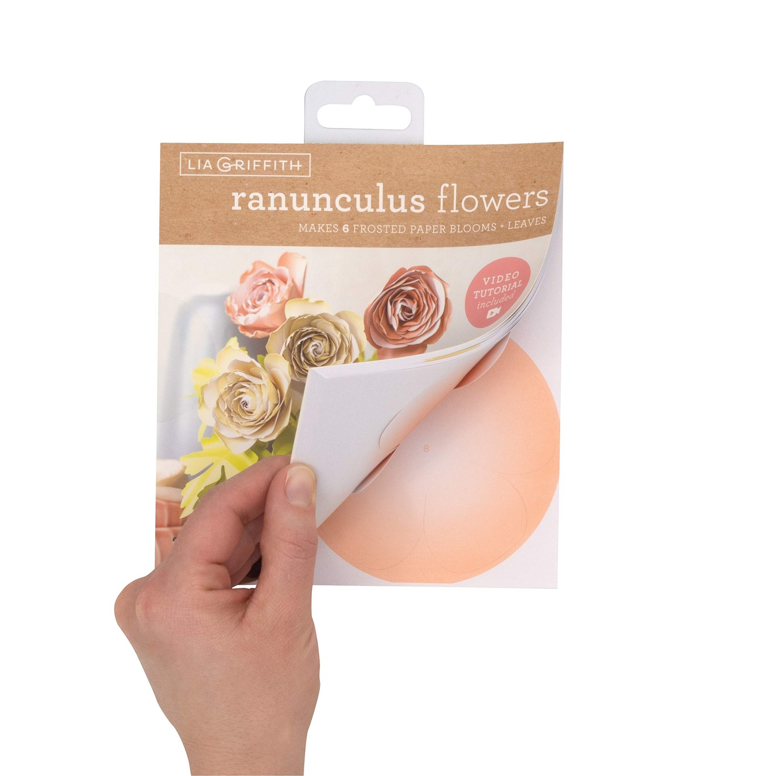 Frosted Paper Blooms Ranunculus Flowers 6×6.5 Inch Assorted Colors 21 Pages