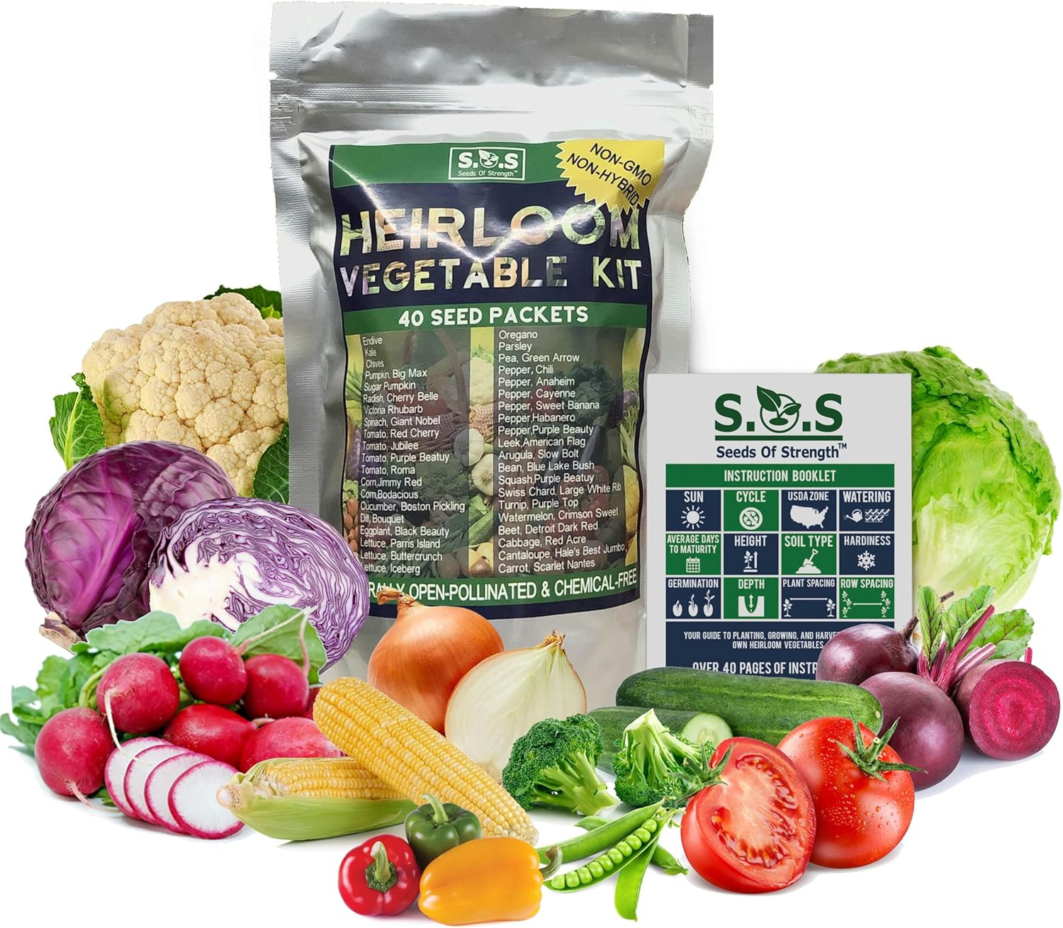 Starter Seed Kit: 15,000+ Seeds, 40 Heirloom Fruit & Vegetable Varieties