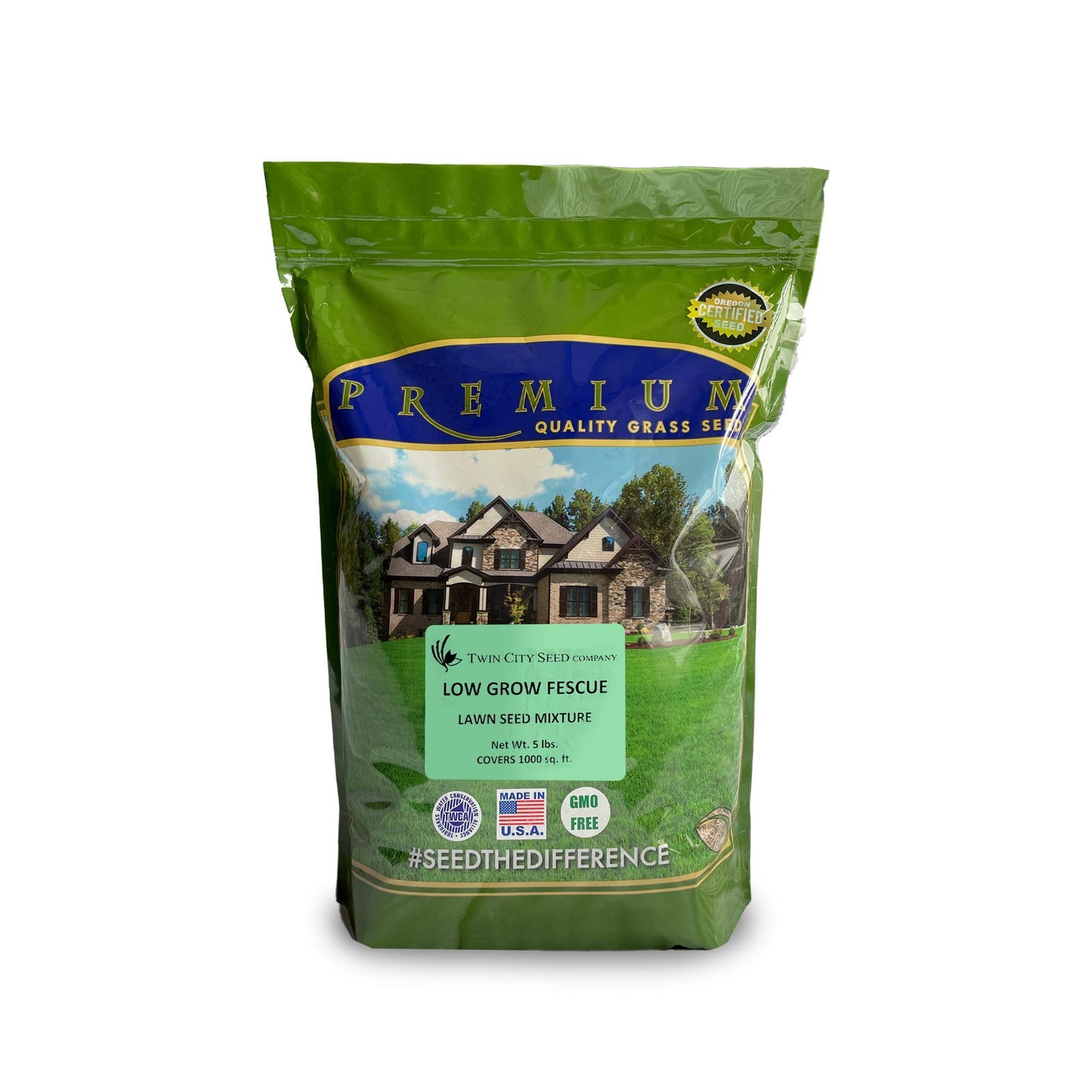 Eco Seed Low Grow Fescue Grass Mixture, 5 lb Bag for Healthy Lawns