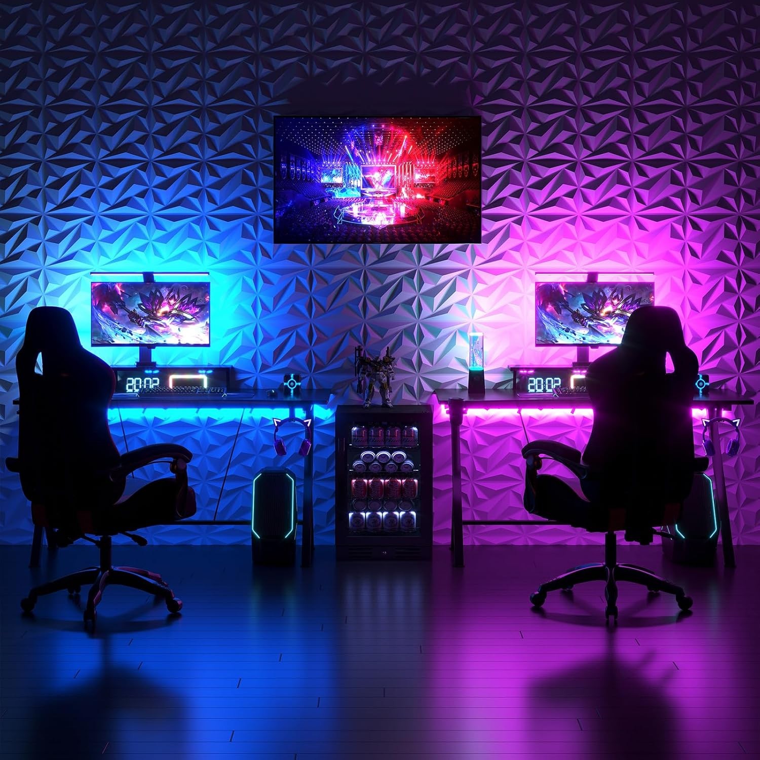 3D Wall Panels Diamond Textured 33 Pack Black 12×12 32 Sq Ft