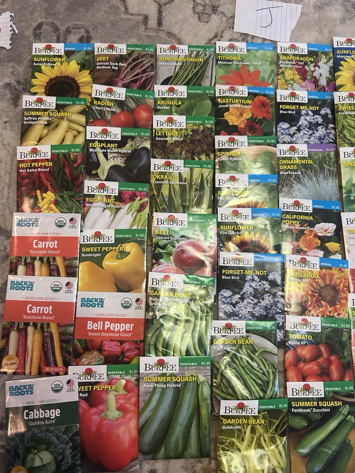 Lot J seeds Vegetable, flowers And Herb Seed Packets Packs 2025 mix gardening.
