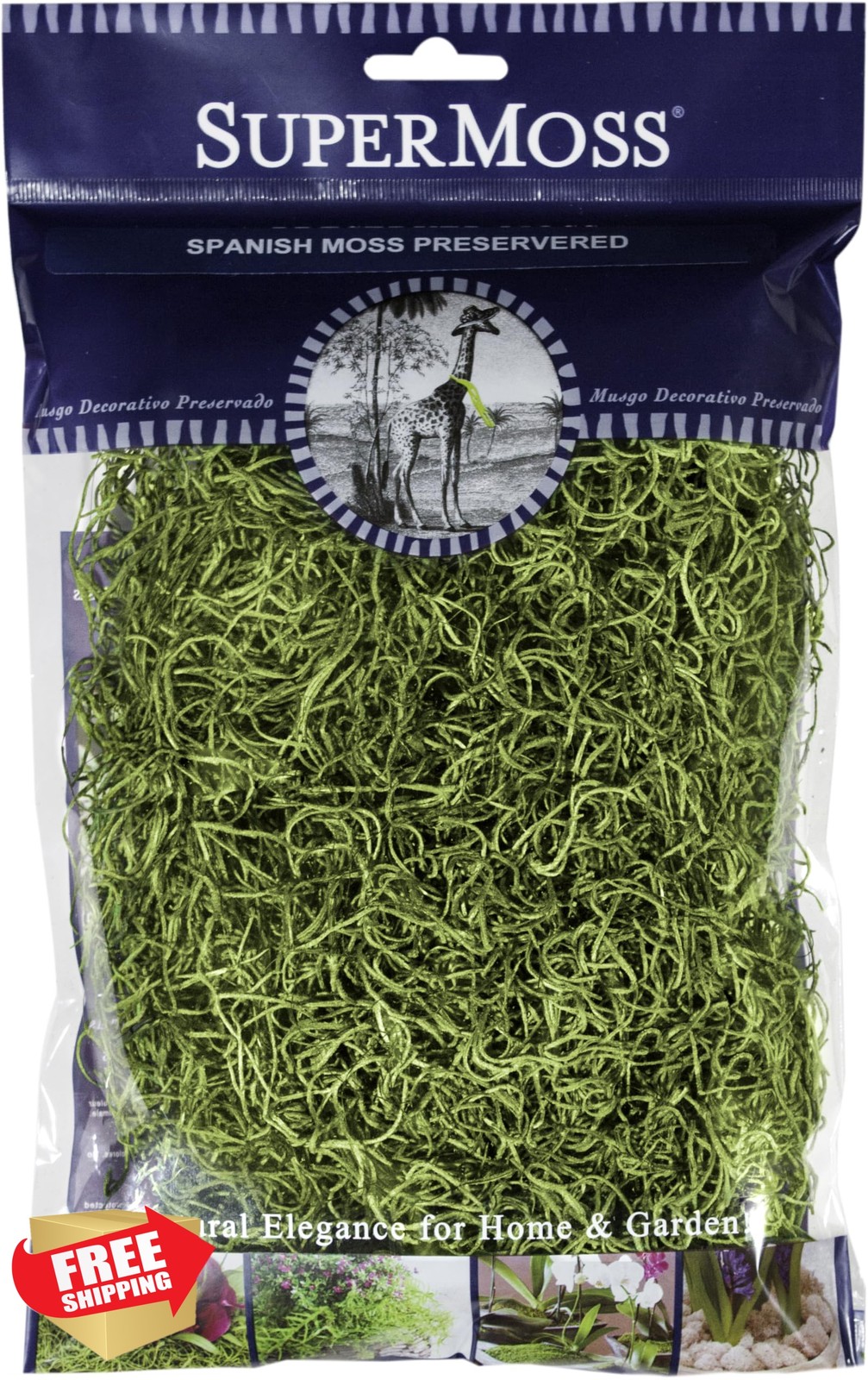 SuperMoss Preserved Spanish Moss Green 120 cu in