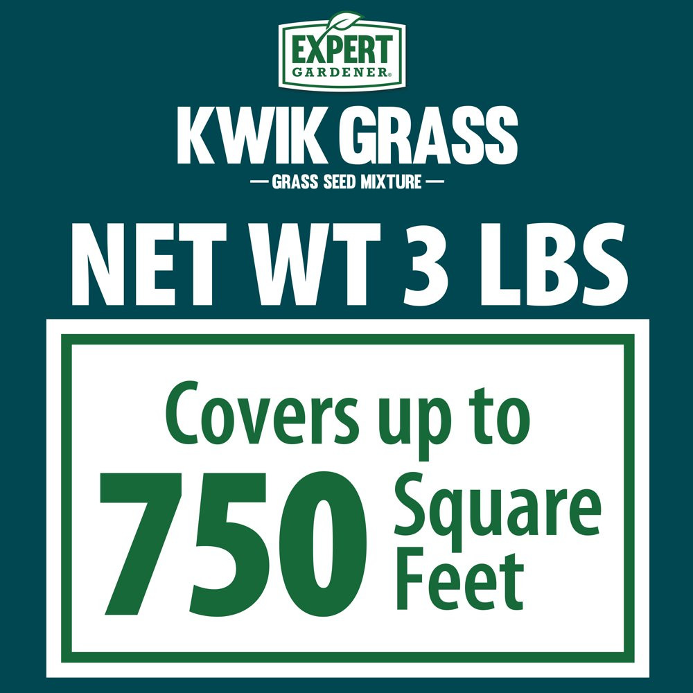 Kwik Grass Seed Mix, for Sun to Partial Shade, Quick Repair 3 Lb.