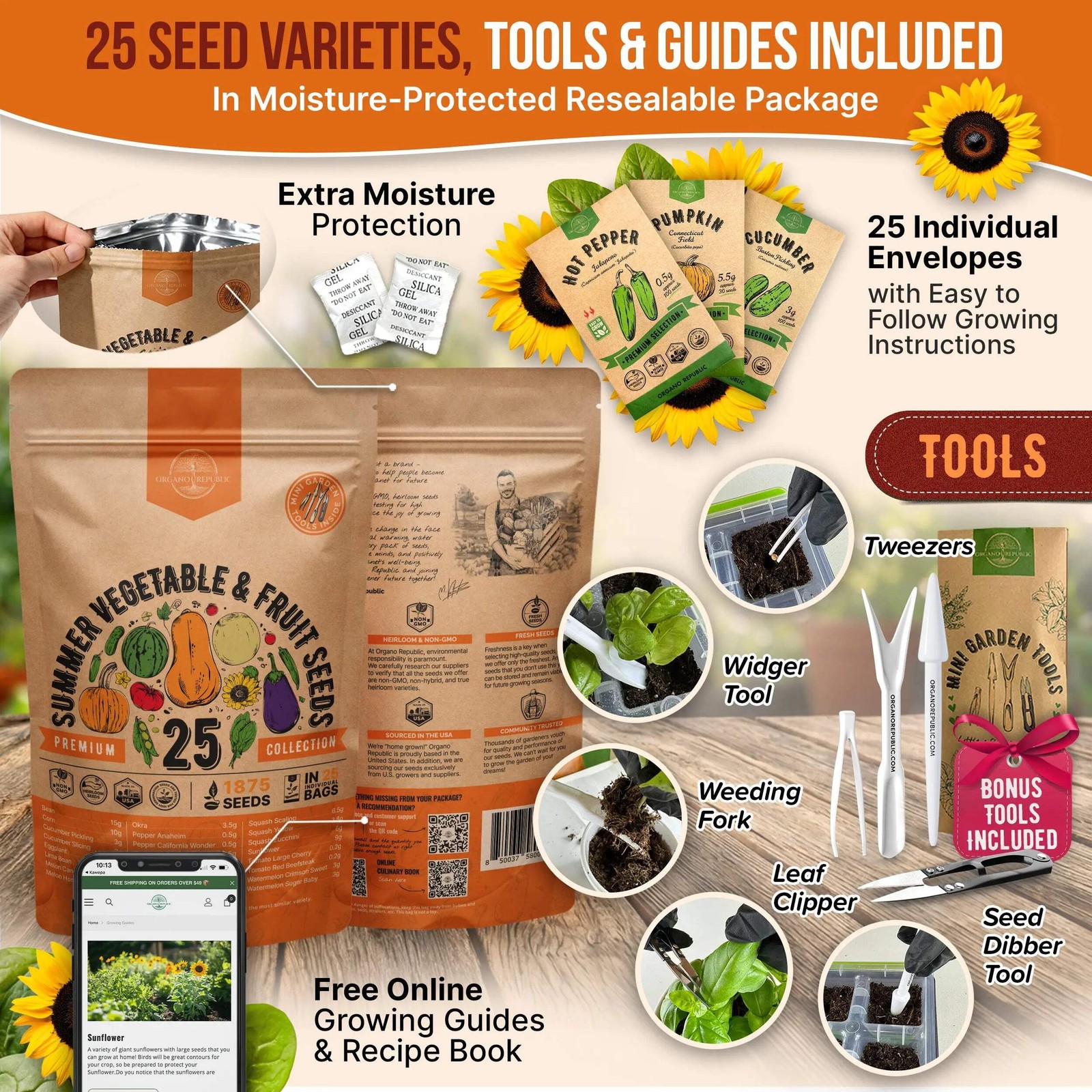 Summer Vegetable Seeds Variety Pack