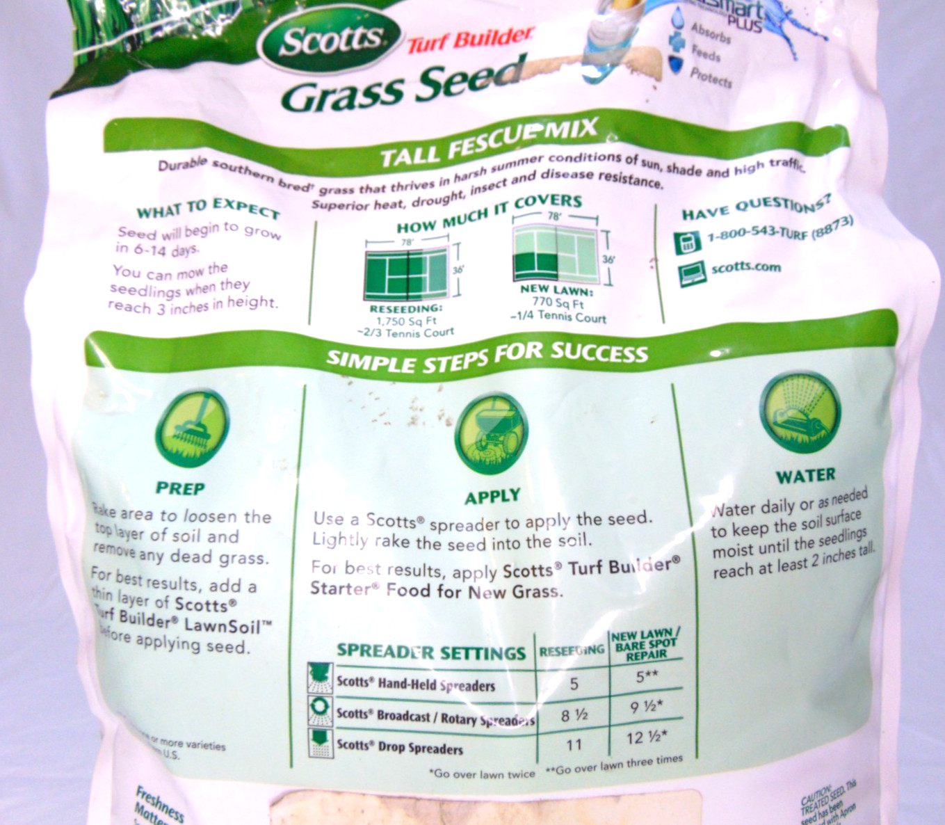 Scotts Turf Builder Grass Seed Tall Fescue Mix 7 lb Watersmart Plus