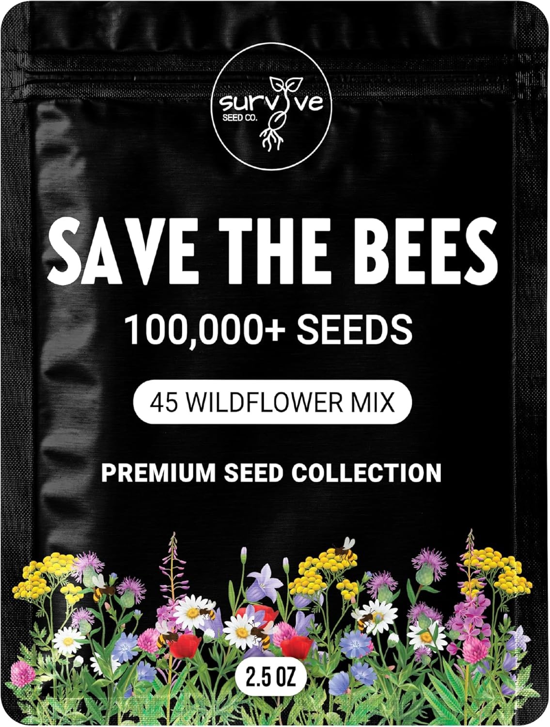 Package of 100,000 Wildflower Seeds – Blue,Orange,Purple,Red,Yellow, White