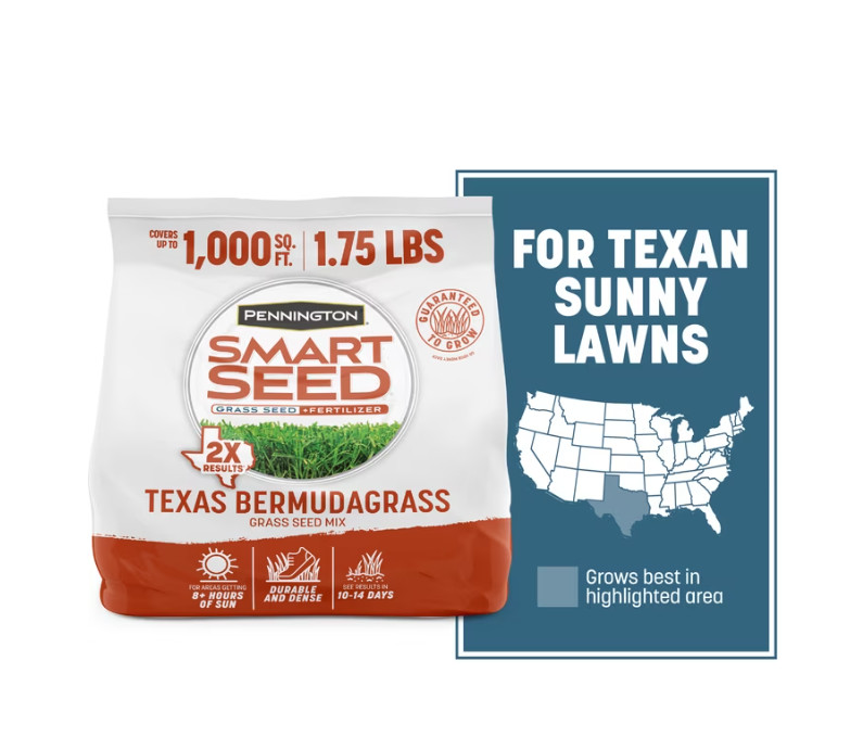 Pennington Smart Seed Texas Bermuda Grass Seed Mix, for Full Sun, 1.75 Lb., 2PK