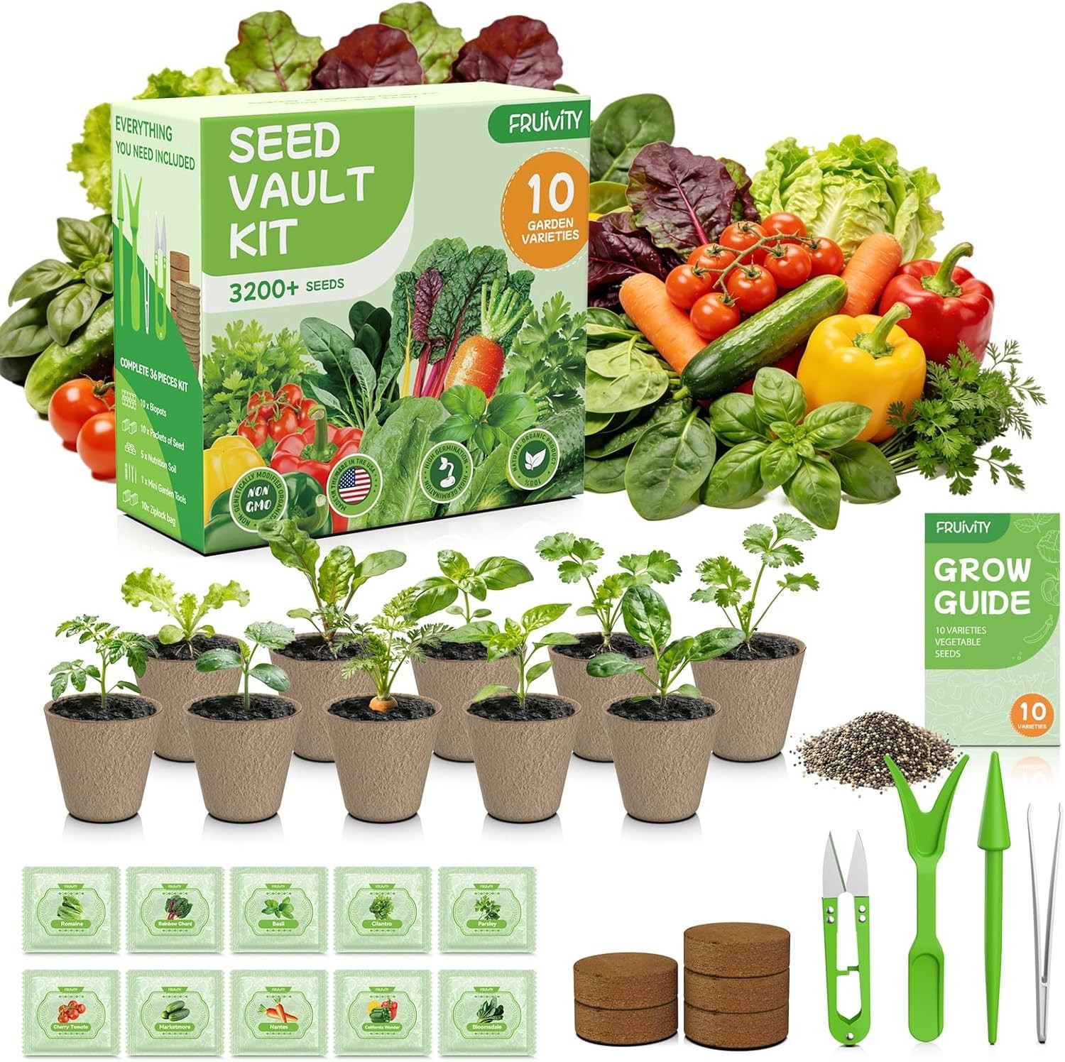 3200+ Heirloom Seeds Variety Pack – Indoor & Outdoor Gardening for Fresh Produce