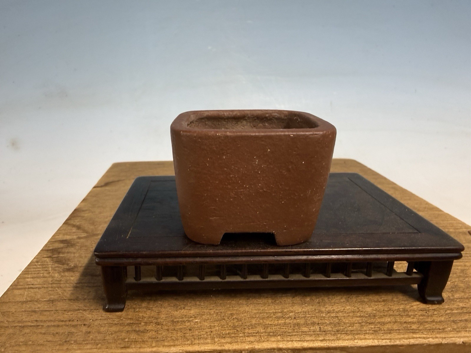 Japanese Unknown Maker Shohin Sized Bonsai Tree Pot 2 5/8 By 1 7/8” Handmade