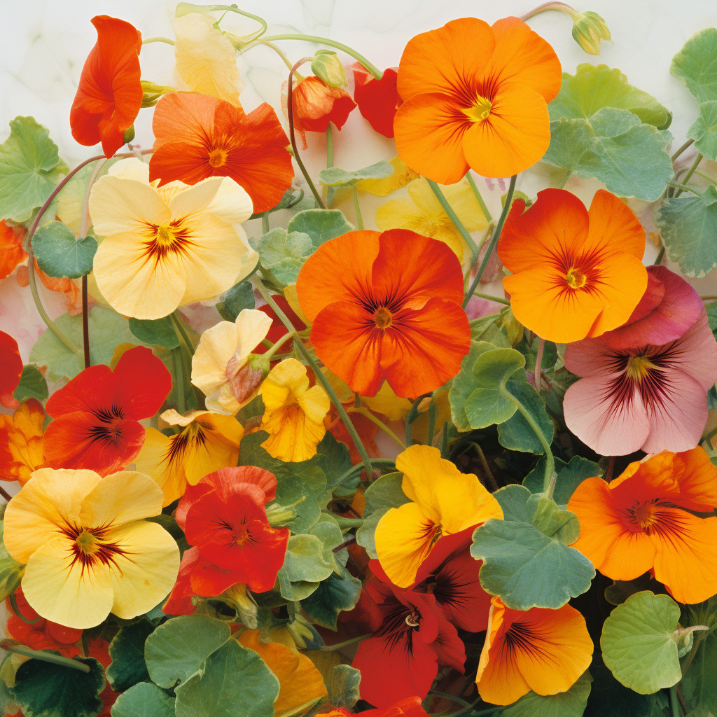 25+ Alaska Nasturtium Seeds – 100% Heirloom – Non-GMO – Open Pollinating