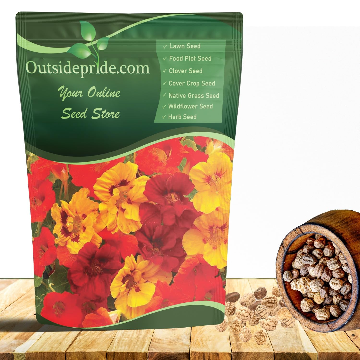 Outsidepride Jewel Mix Nasturtium Seeds – 1/4 lb. Annual, Easy 0.25 lb.,