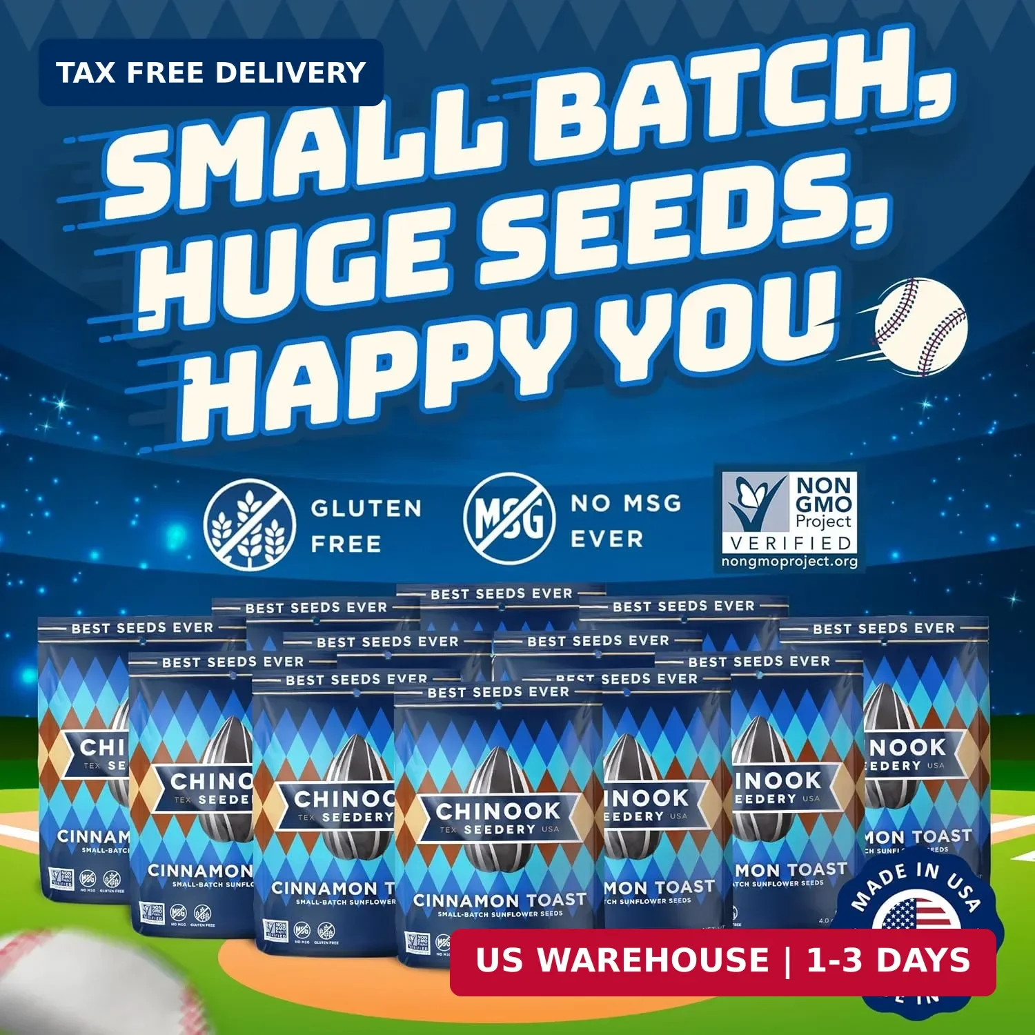 Chinook Seedery Sunflower Seeds to Eat – Jumbo, Flavored, Roasted, Low Sodium Sn
