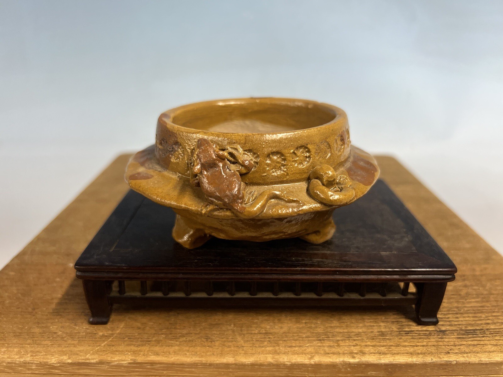 Japanese Unknown Maker Shohin Sized Bonsai Tree Pot 3 1/8 By 2” The Rat Pot